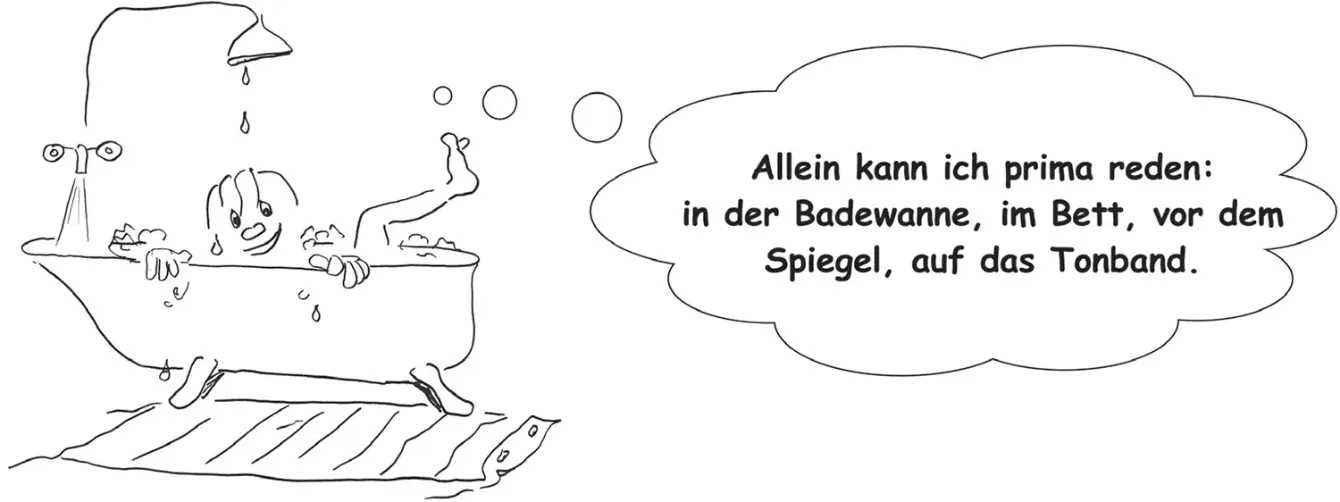 Illustration Allein kann man prima reden