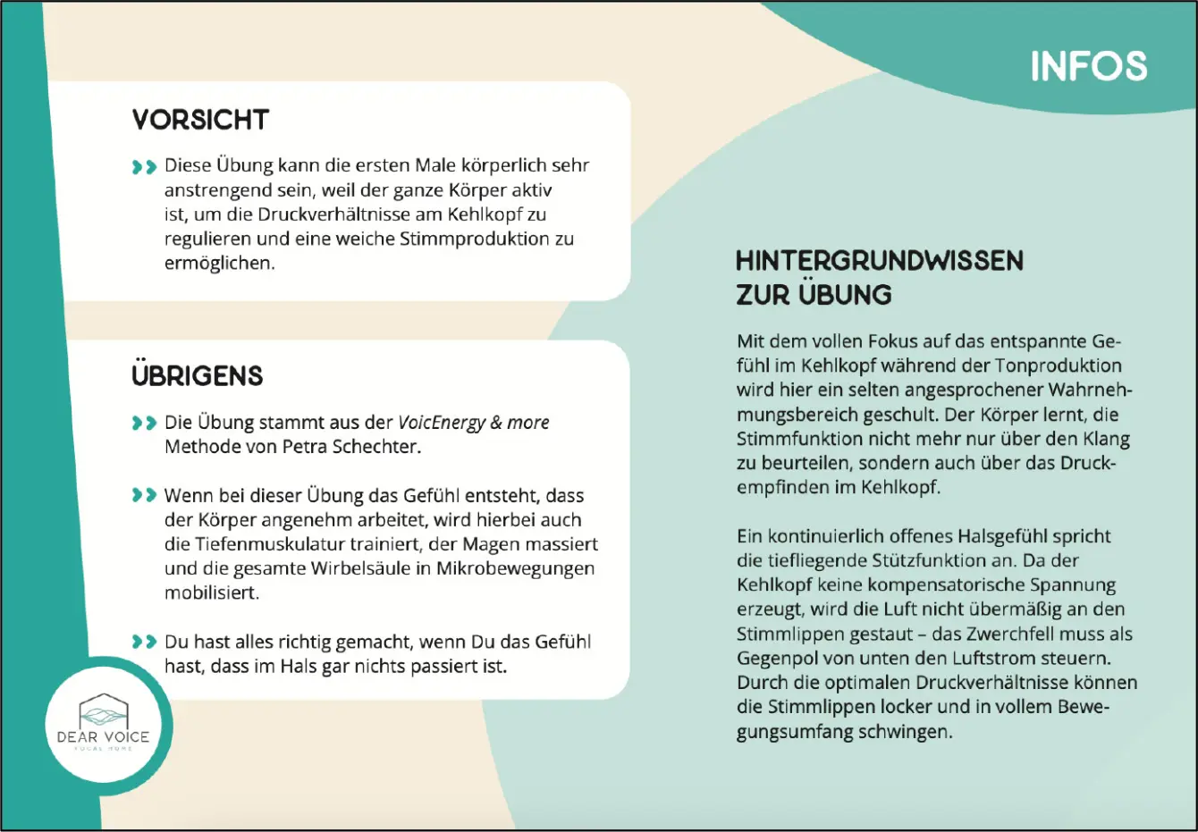 Gesundes Stimmtraining & Praxiswissen Infos