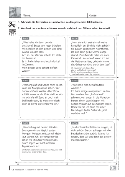 Tagesablauf Sprach- und Lesematerial PDF