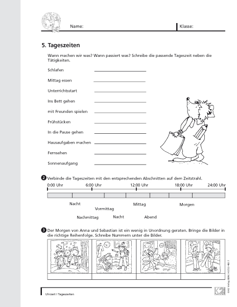 Uhrzeit Kopiervorlagen PDF