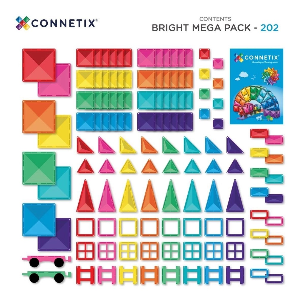 Connetix Magnetbausteine Bright Mega Pack - 202 Teile