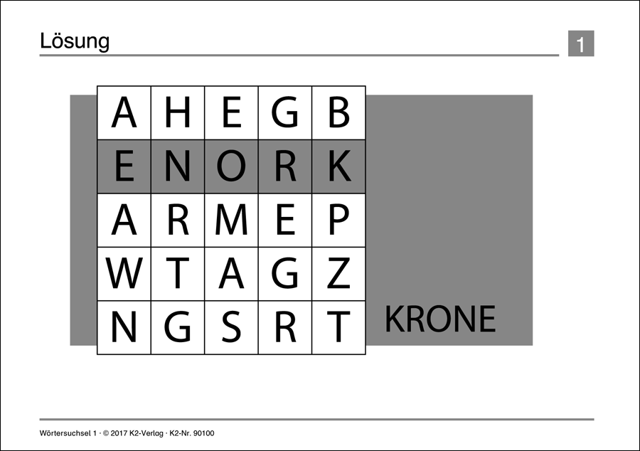 K2-Selbstlernhefte Wörterrätsel 1