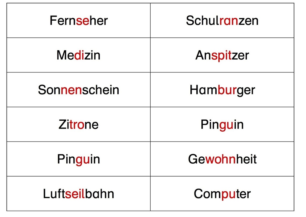 Lesespiel: Silbenstechen PDF