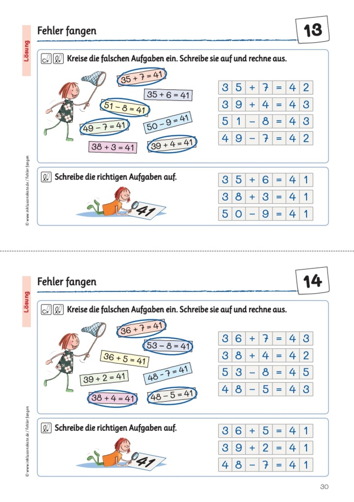 Fehler fangen - Kopfrechnen bis 100 PDF