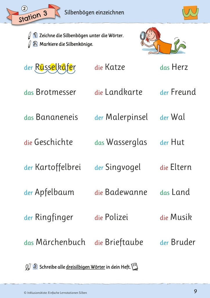 Einfache Lernstationen: Silben PDF