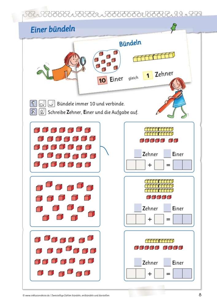 Zweistellige Zahlen bündeln und darstellen PDF