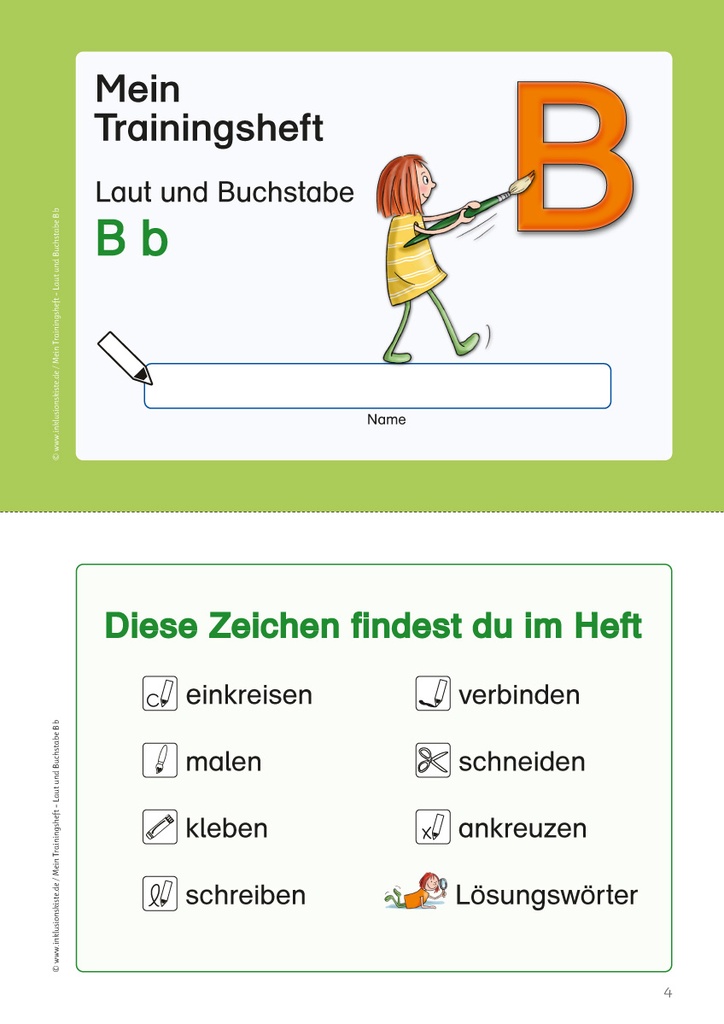 Mein Trainingsheft: Laut und Buchstabe B b PDF