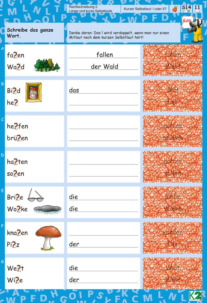 Max Rechtschreibung 2: Lange/kurze Selbstlaute
