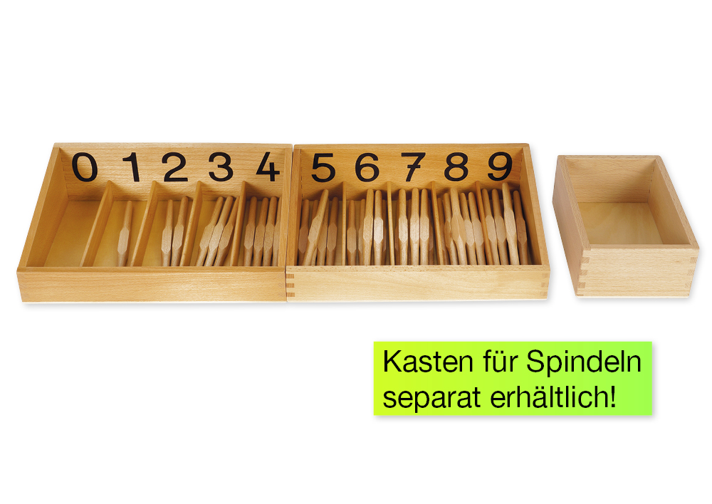 Spindelkästen 0-9, Druckschrift "Montessori Premium"