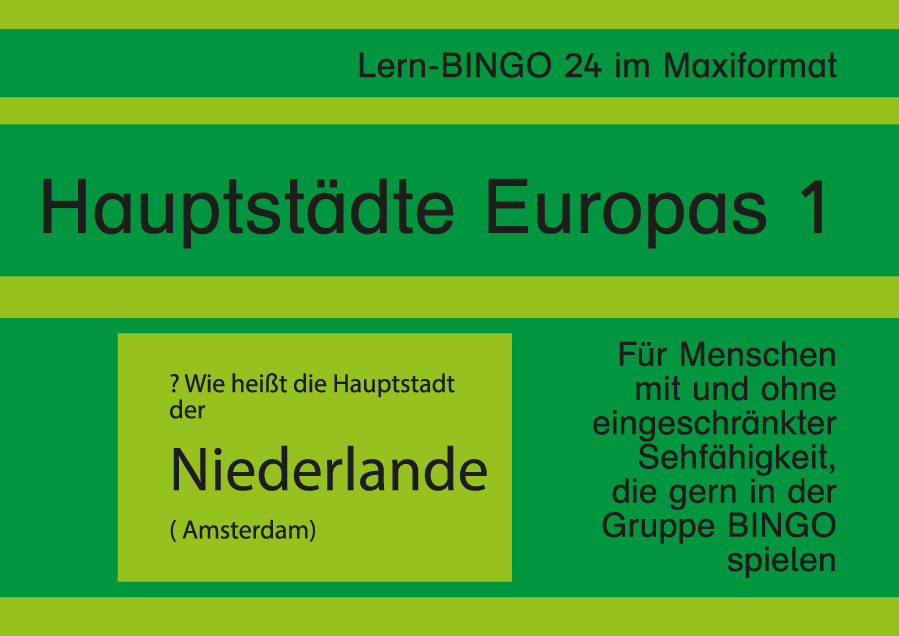 Lern-BINGO 24 Hauptstädte Europas 1 PDF