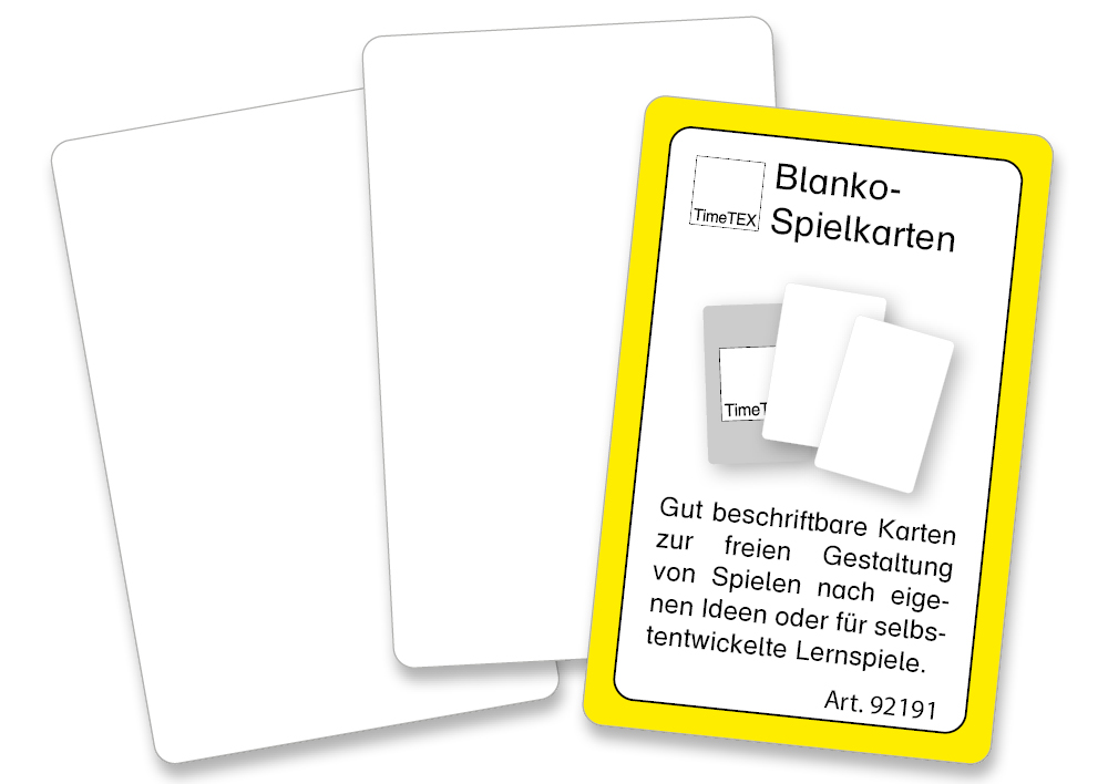 Blanko Spielkarten beidseitig weiß