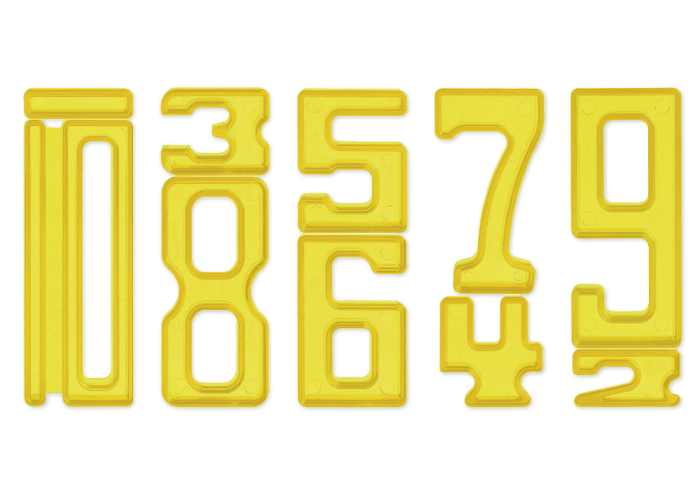Zahlen-Bausteine "Zahl auf Zahl", 35-tlg, gelb*