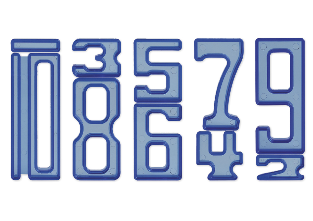 Zahlen-Bausteine "Zahl auf Zahl", 35-tlg, blau