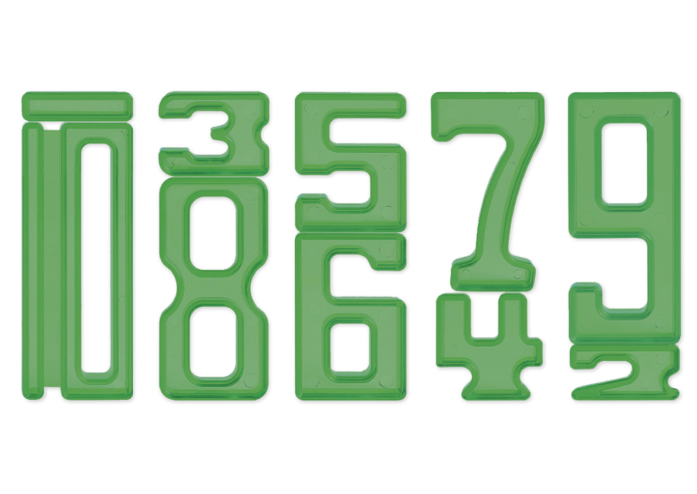 Zahlen-Bausteine "Zahl auf Zahl", 35-tlg, grün*