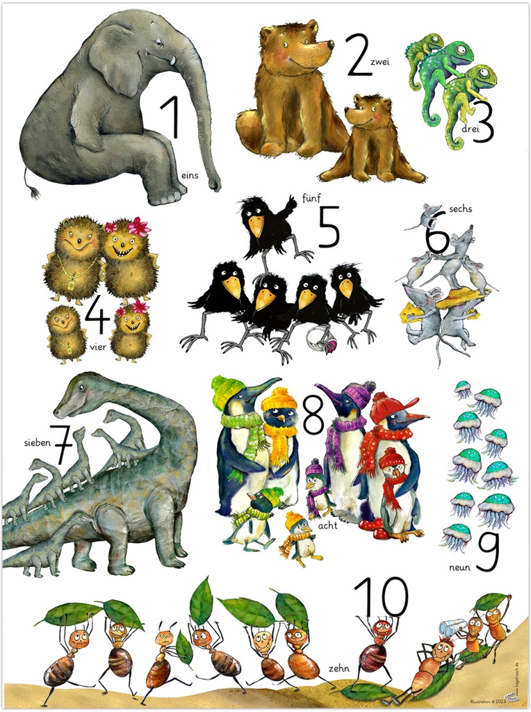 Poster "Zähl mit uns – tierisch gut!"*